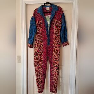 NWT Colorful Leopard Print Farm Rio Jumpsuit